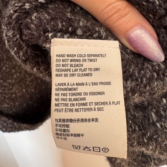 Anthropologie Black and Gray Marled V-Neck Sweater XS - Picture 7 of 7